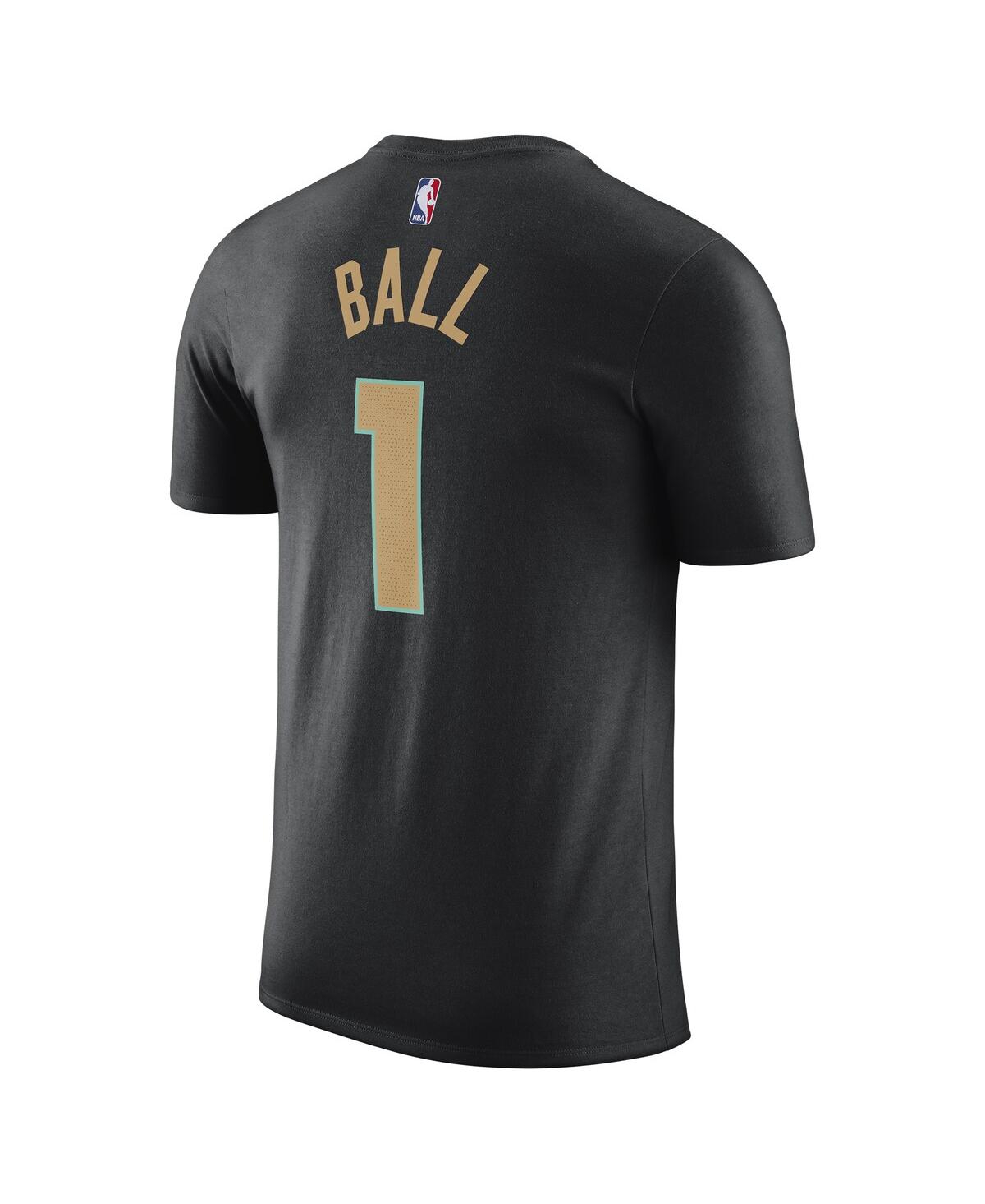 Shop Jordan Men's  Lamelo Ball Black Charlotte Hornets 2022/23 City Edition Name And Number T-shirt