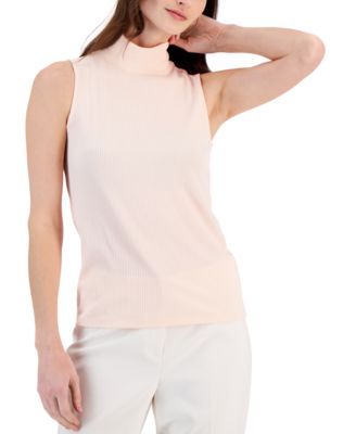 women's sleeveless mock turtleneck shell