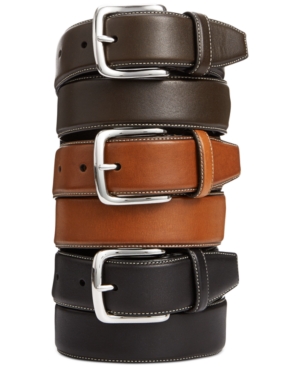 image of Cole Haan Burnished Edge Leather Belt