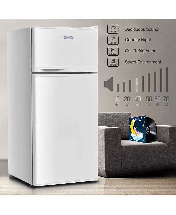 Costway 2 Doors 3.4 cu ft. Unit Compact Mini Refrigerator Freezer Cooler Macy's