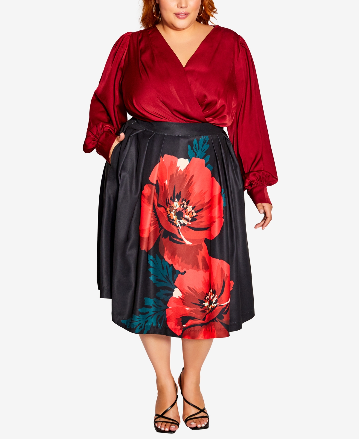 City Chic Women's Abigail Midi Skirt