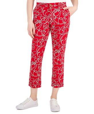 Tommy Hilfiger Women's Roped and Cuffed Hampton Chino Pants Macy's