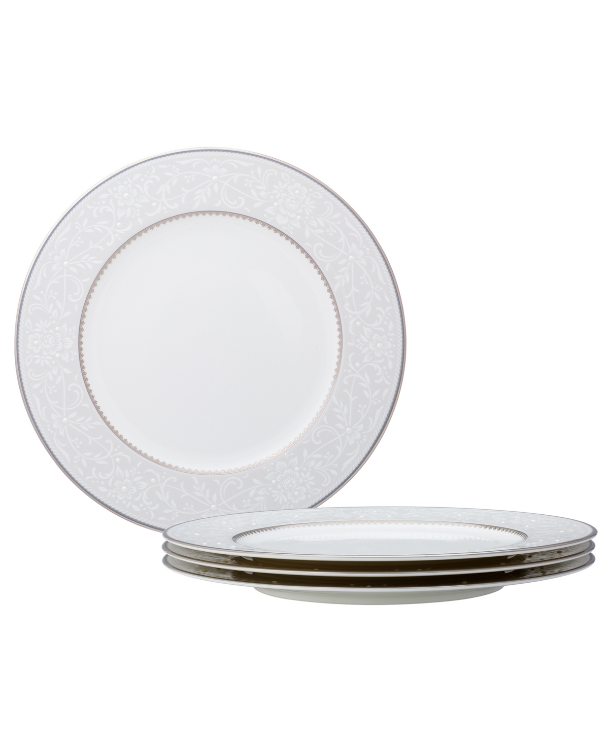 Noritake Brocato Set Of 4 Dinner Plates, Service For 4 In Gray