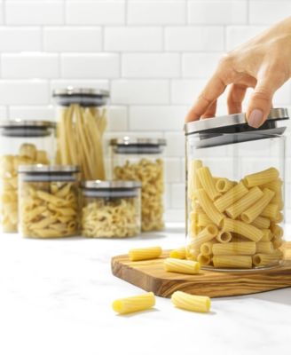 Storage Jars with Airtight Stainless Steel Lids, Set of 6