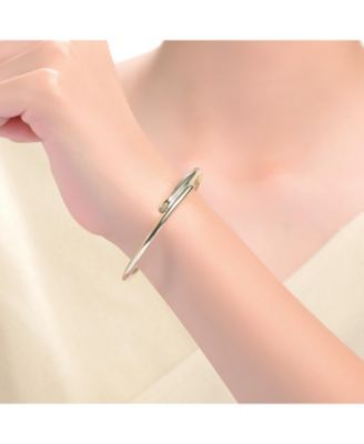 Stylish 14K Gold Plated Bypass Cuff Bracelet