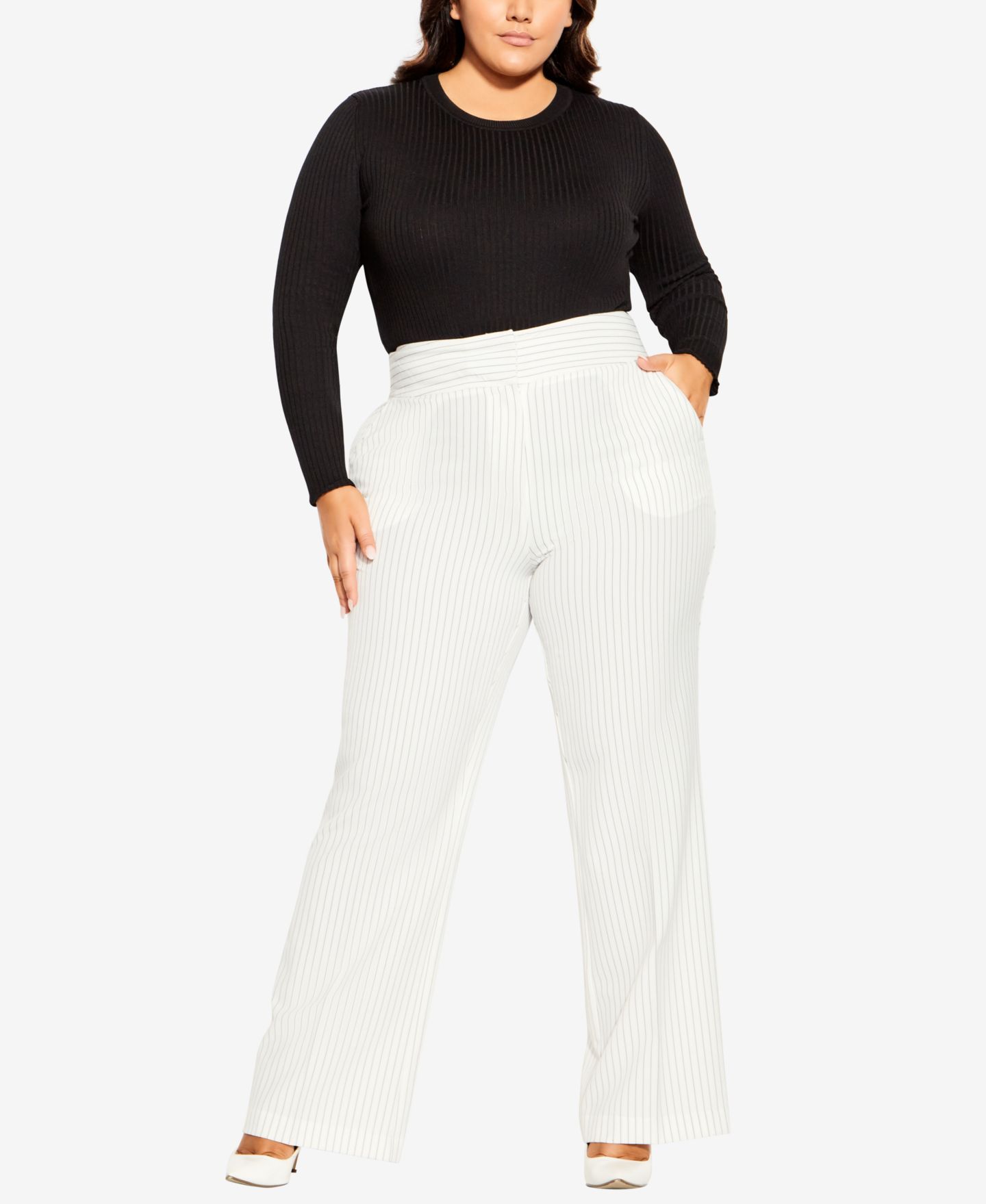 Женские брюки CITY CHIC Penelope Wide Leg, цвет: Слоновая кость — фото 1