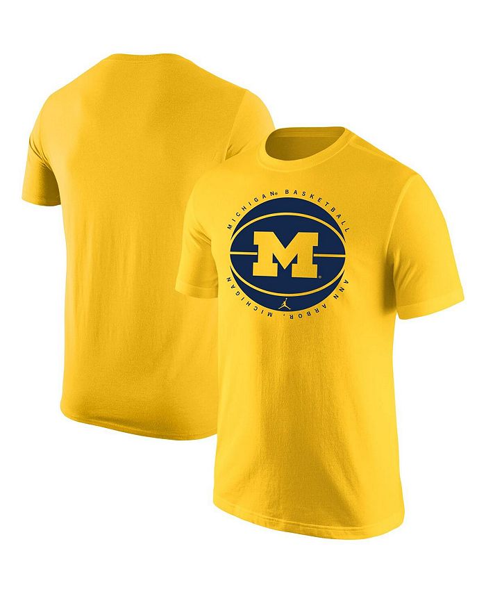 Jordan Men's Maize Michigan Wolverines Basketball Logo T-shirt - Macy's