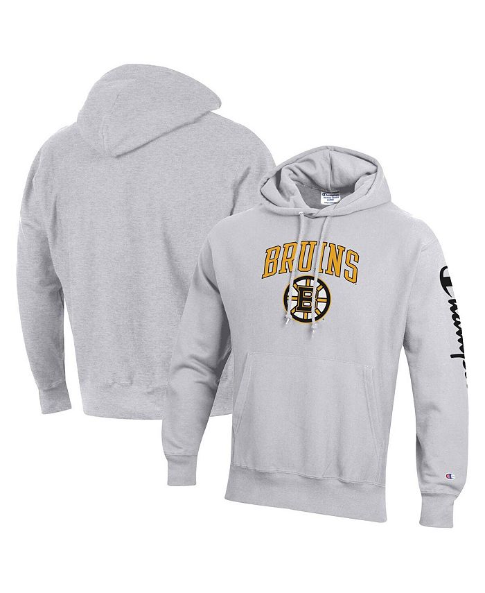 Men's Champion Heathered Gray Boston Bruins Reverse Weave Pullover Sweatshirt