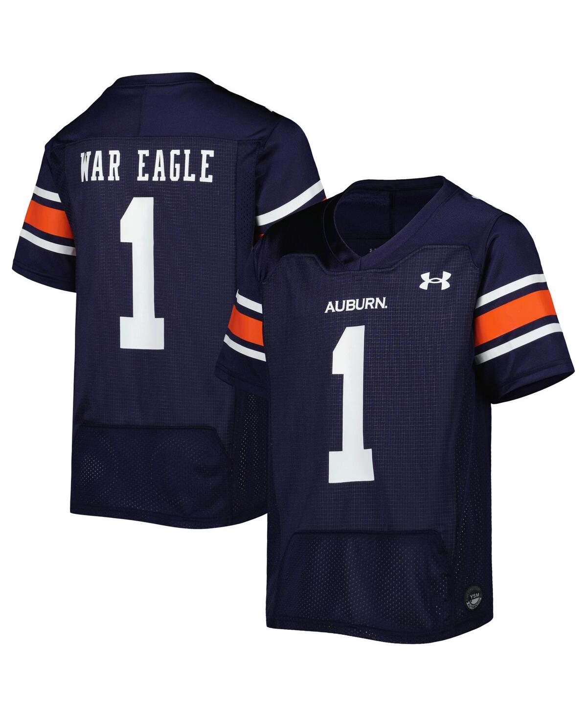 Big Boys and Girls Under Armour #1Auburn Tigers Replica Football Jersey - Navy