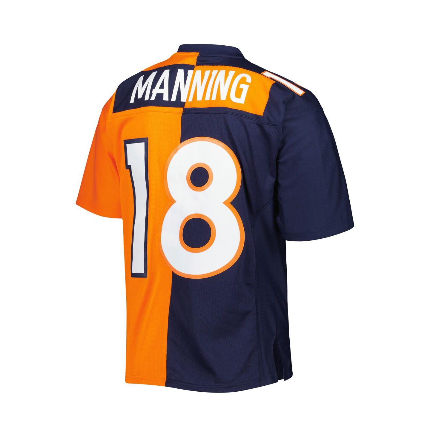 Мужской топ Mitchell & Ness Peyton Manning Navy, Orange Denver Broncos 2015 Split Legacy Replica Jersey — фото 3