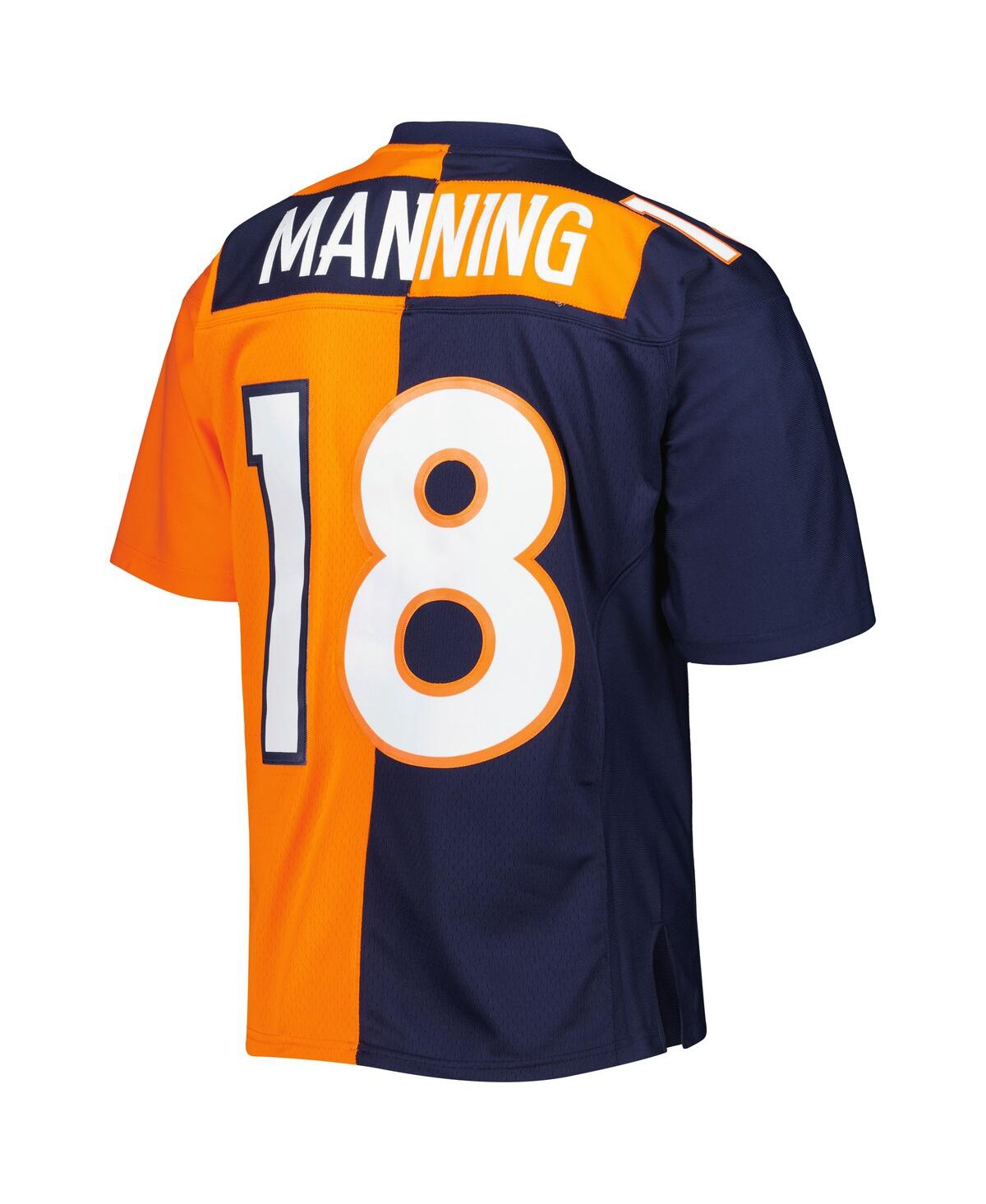 Men's Mitchell & Ness Peyton Manning Orange Denver Broncos 2015 Split Legacy Replica Jersey - Orange