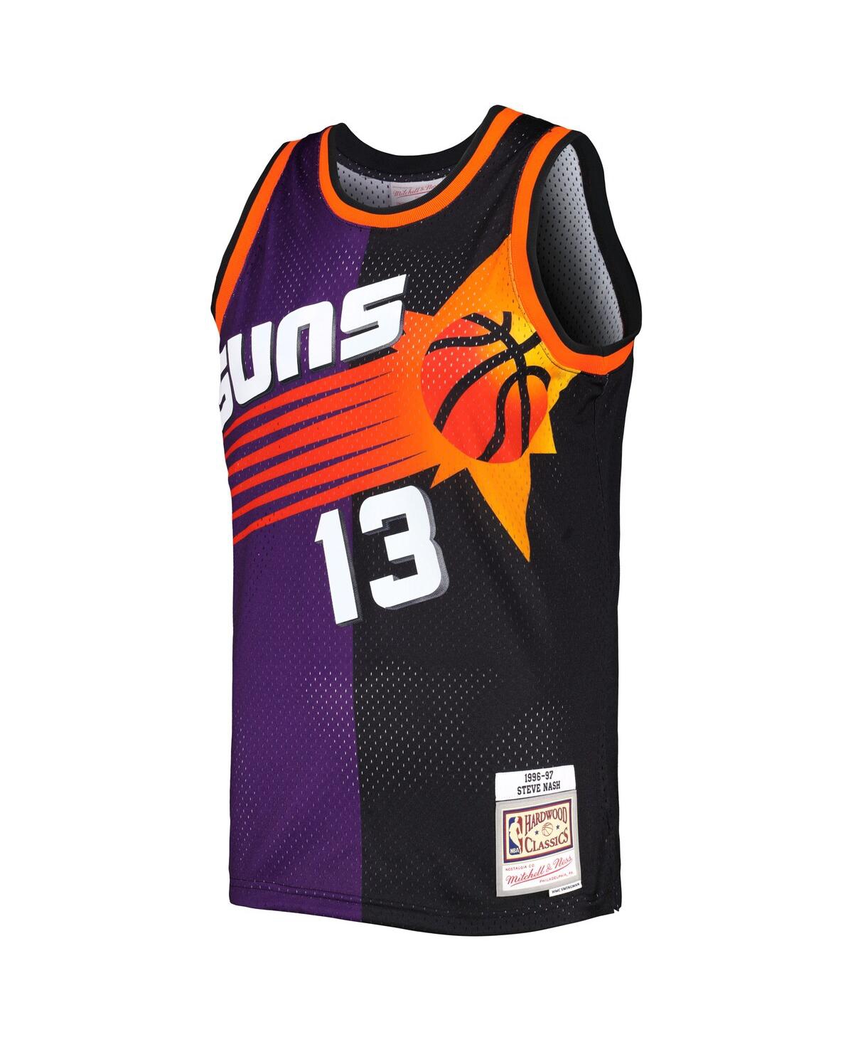 Men's Mitchell & Ness Steve Nash Black Phoenix Suns Hardwood Classics 1996-97 Split Swingman Jersey - Black