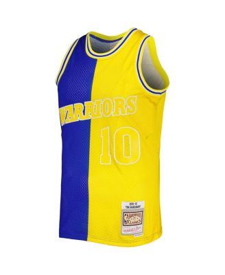Men's Tim Hardaway Royal, Gold Golden State Warriors Hardwood Classics 1990-91 Split Swingman Jersey
