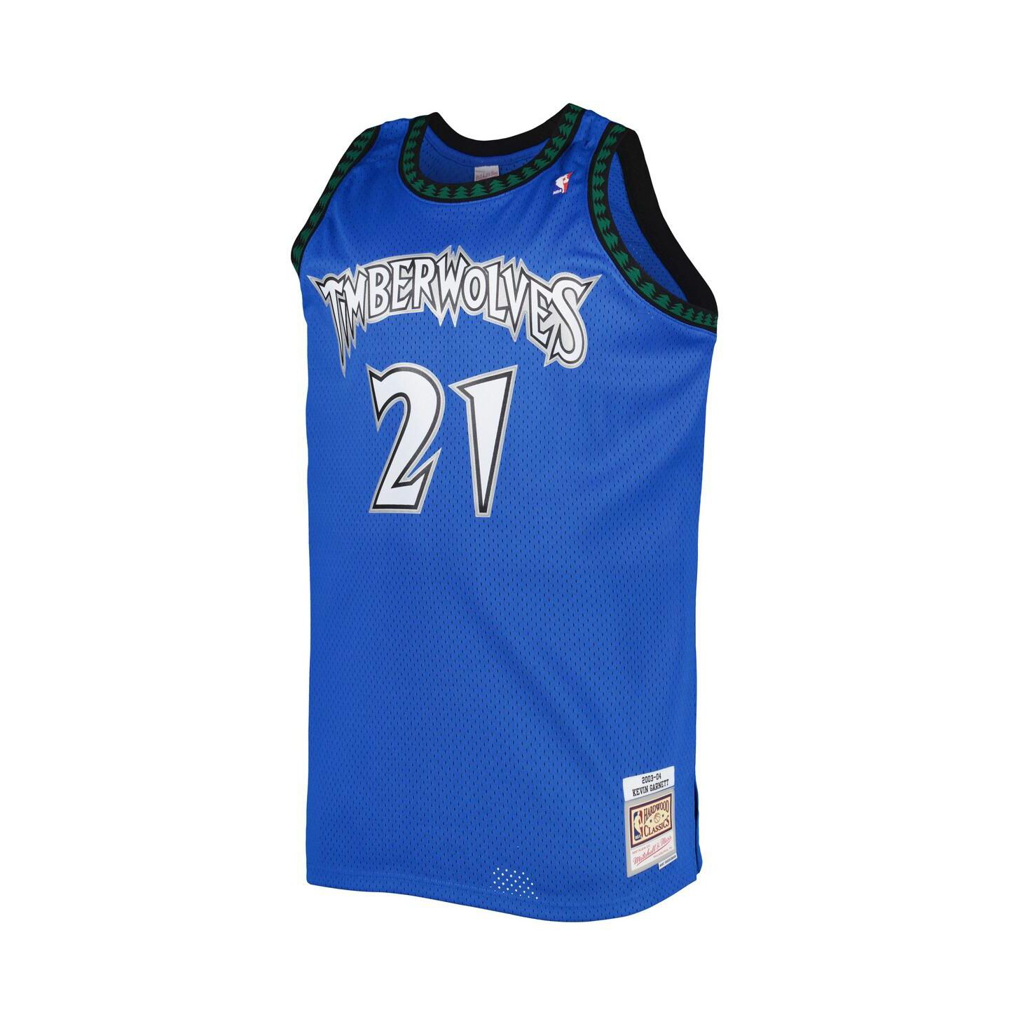 Мужской топ Mitchell & Ness Kevin Garnett Blue Minnesota Timberwolves Big and Tall Hardwood Classics 2003-04 Swingman Jersey — фото 3