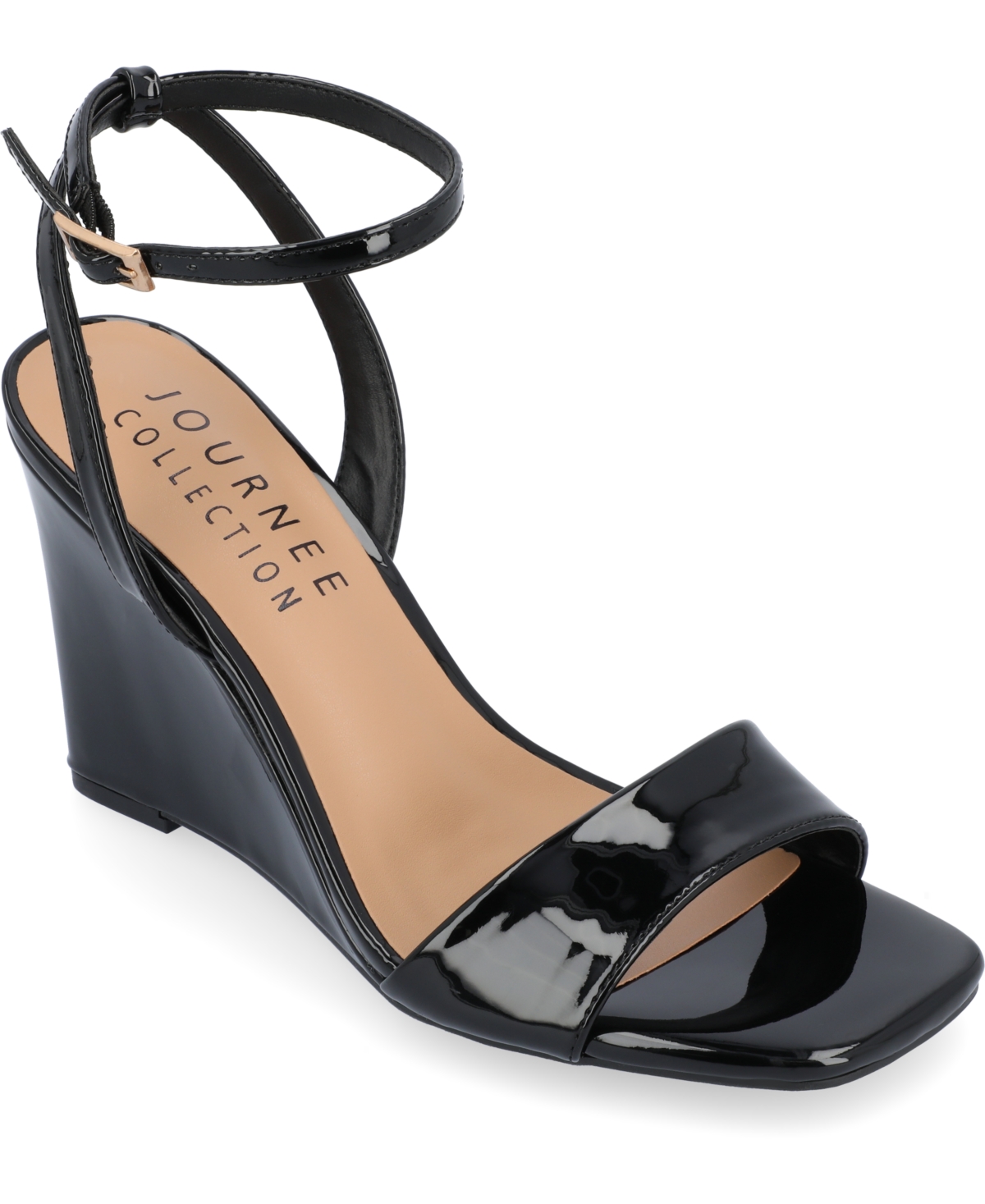 Shop Journee Collection Women's Konna Ankle Strap Wedge Sandals In Black