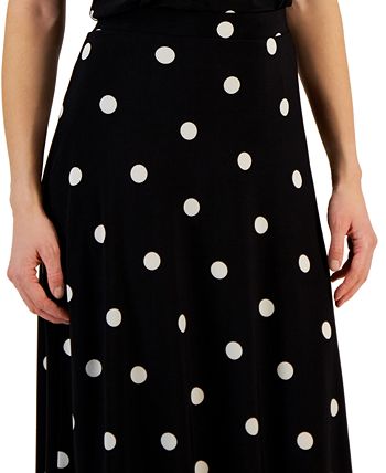 Kasper polka dot skirt store