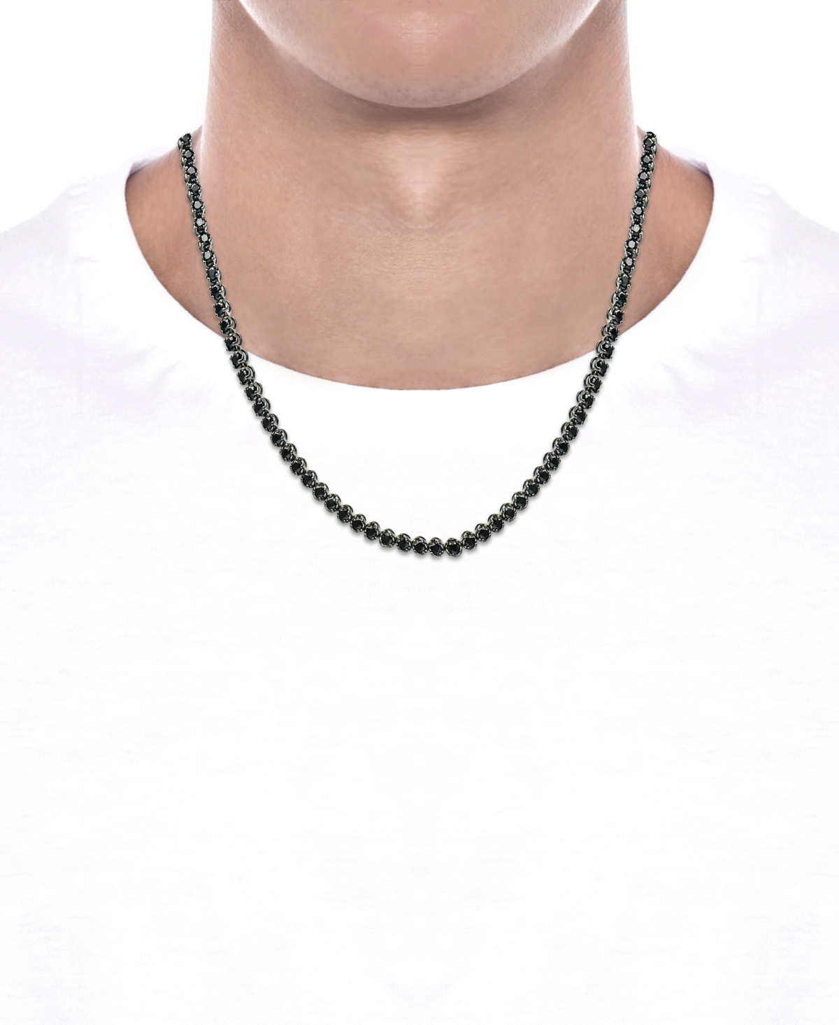 Macy's black diamond necklace deals