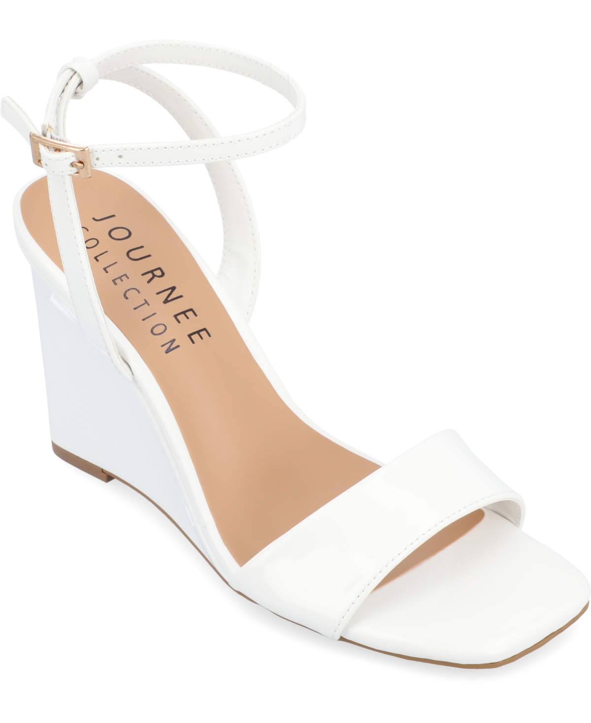 Shop Journee Collection Women's Konna Ankle Strap Wedge Sandals In White