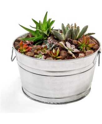 Multi-purpose Round Galvanized Steel Tub, 15 Gal - Silver