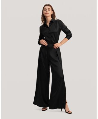 Women's Long Sleeves Collared Silk Blouse