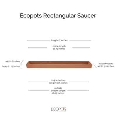 Modern Plastic Rectangular Planter Saucer, 17.7in