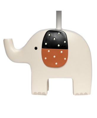 Patchwork Jungle Modern Cream Elephant Lamp With Gray Shade & Bulb