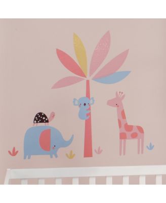 35 x 0.1 x 38 inches Snuggle Jungle Pastel Safari Elephant/Giraffe/Tree Wall Decals