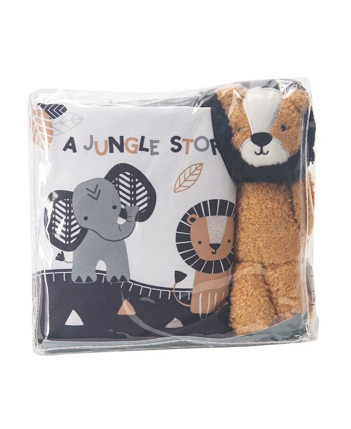 Lambs & Ivy Jungle Story Developmental Soft Book & Lion Plush Toy Gift