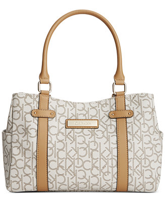 Calvin Klein Hudson Signature Satchel & Reviews - Handbags & Accessories -  Macy's