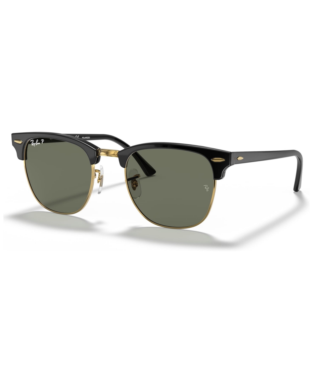 Ray Ban Rb3016 - Clubmaster Sole W0365 Sunglasses In Green Mirror Polar,black