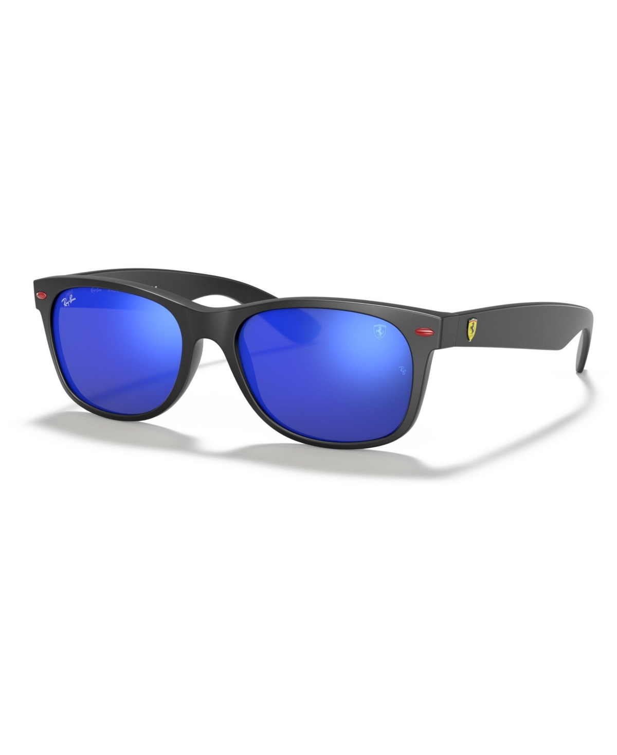 Shop Ray Ban Unisex Sunglasses, Rb2132m Scuderia Ferrari Collection 55 In Matte Black,green Mirror Blue