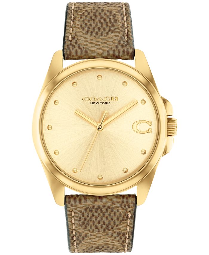 Women s Greyson Quartz Brown Leather Strap Watch 36mm