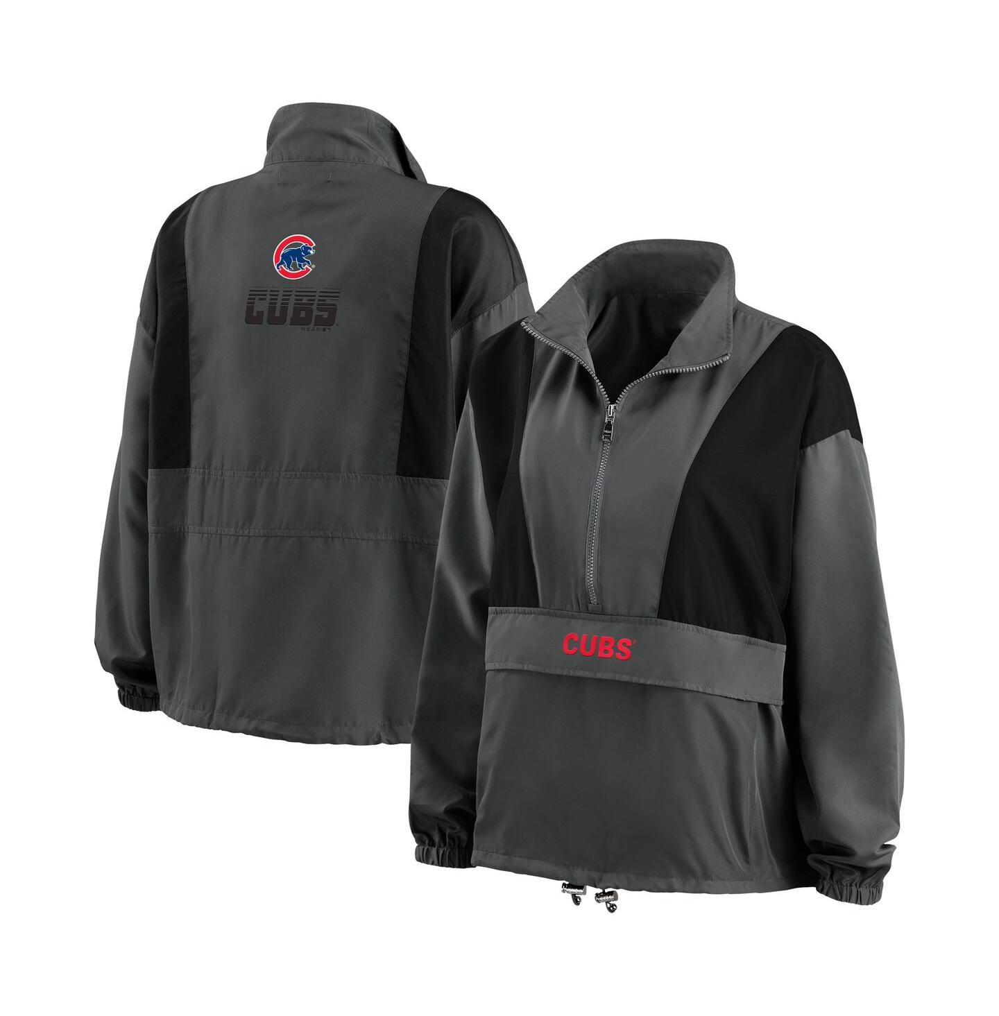 Женская куртка WEAR by Erin Andrews Charcoal Chicago Cubs Packable Half-Zip — фото 1