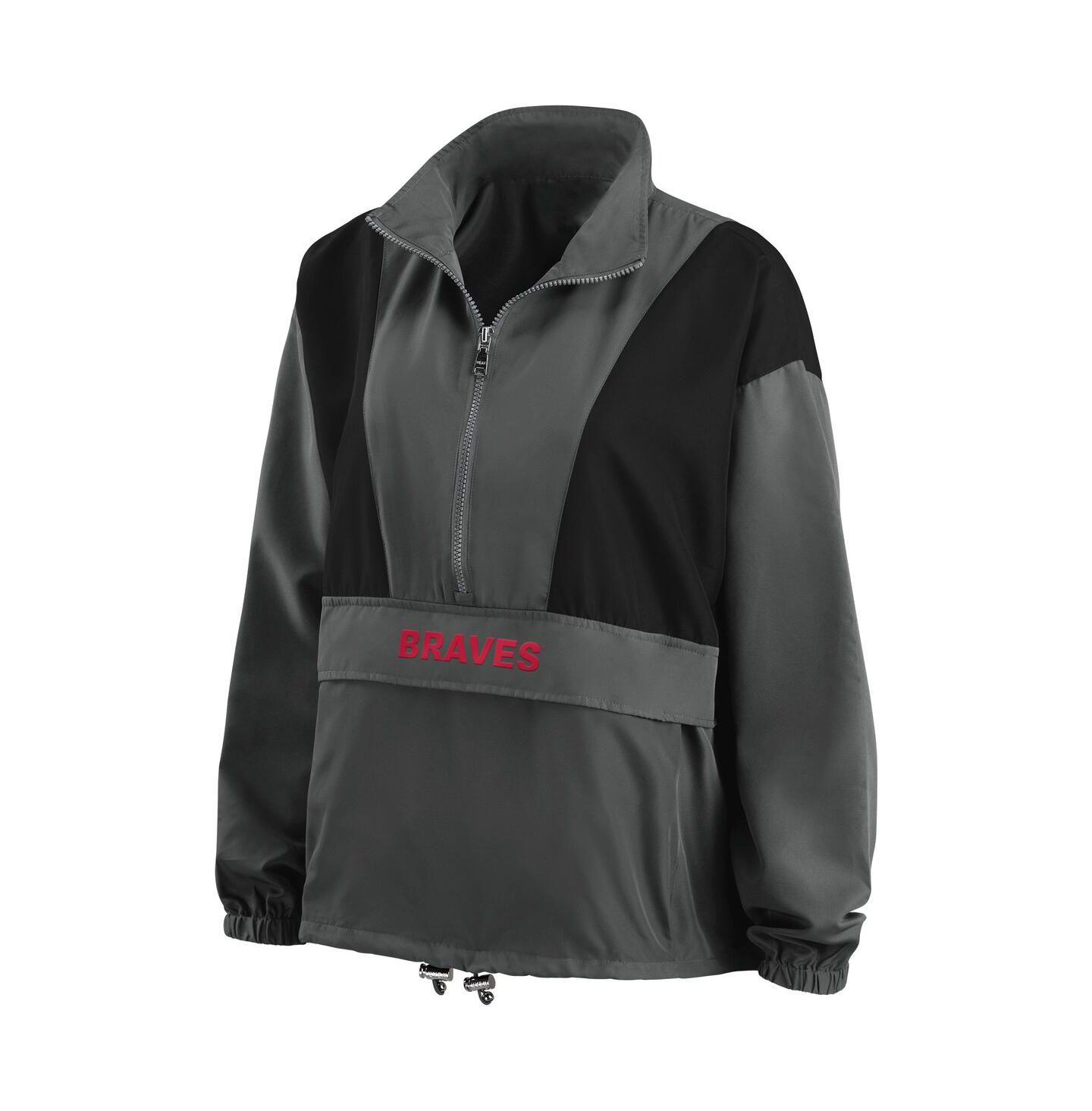 Женская куртка WEAR by Erin Andrews Charcoal Atlanta Braves Packable Half-Zip — фото 3