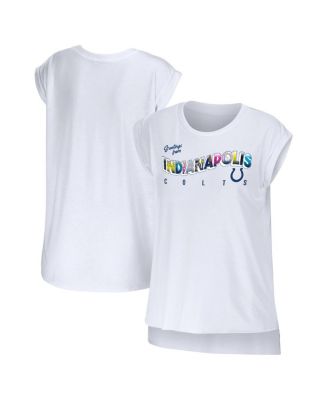 Women's White Indianapolis Colts Greetings From Muscle T-shirt