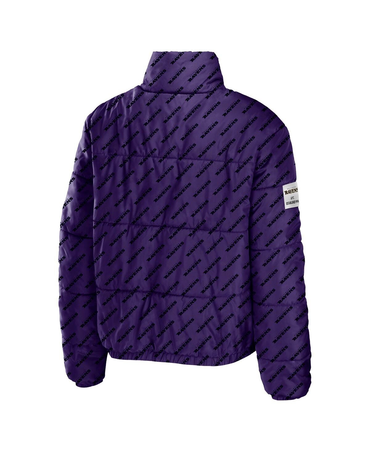 Shop Wear By Erin Andrews Women's  Purple Baltimore Ravens Puffer Full-zip Jacket