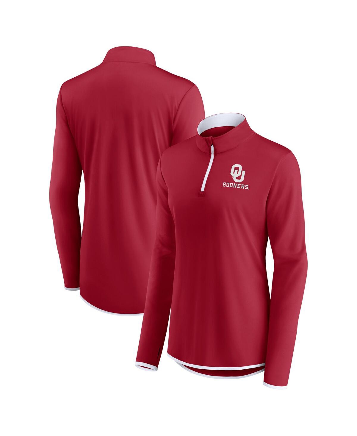 Fanatics Branded Crimson Oklahoma Sooners Worth The Drive Quarter-zip Top In Crimson