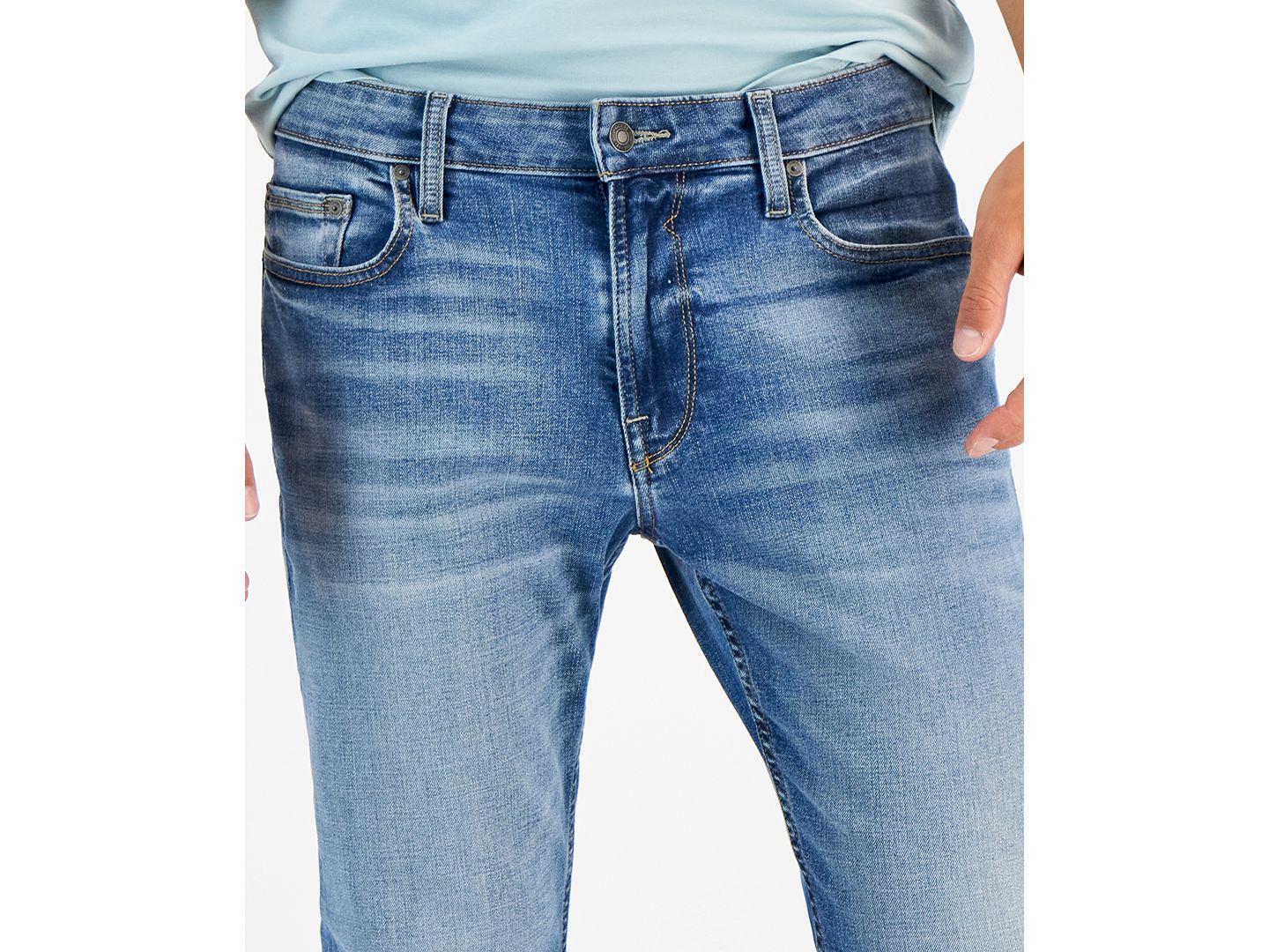 Мужские джинсы GUESS Regular Straight Fit, цвет: Варёный — фото 4