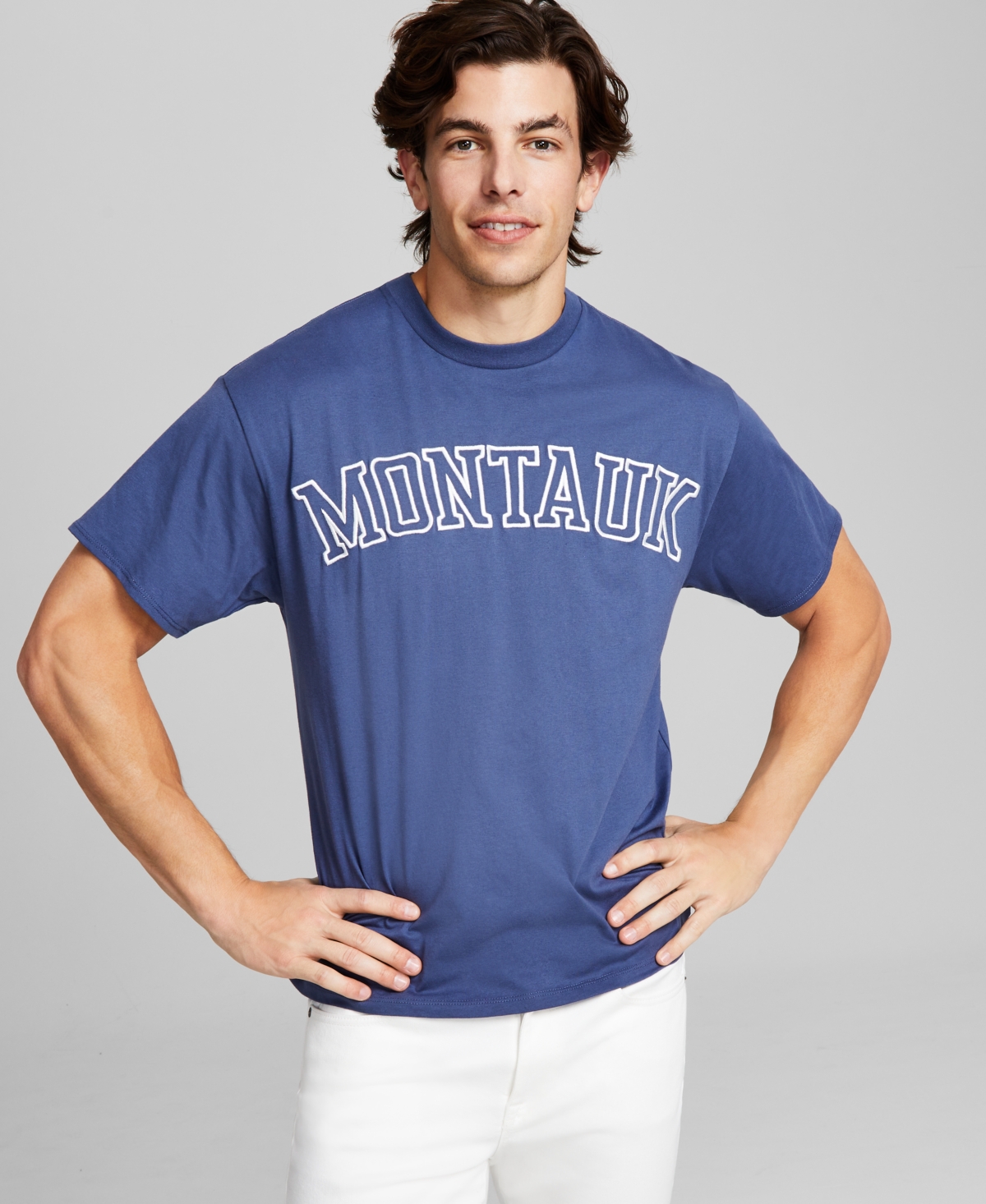 And Now This Men's Montauk Embroidered T-shirt In Indigo