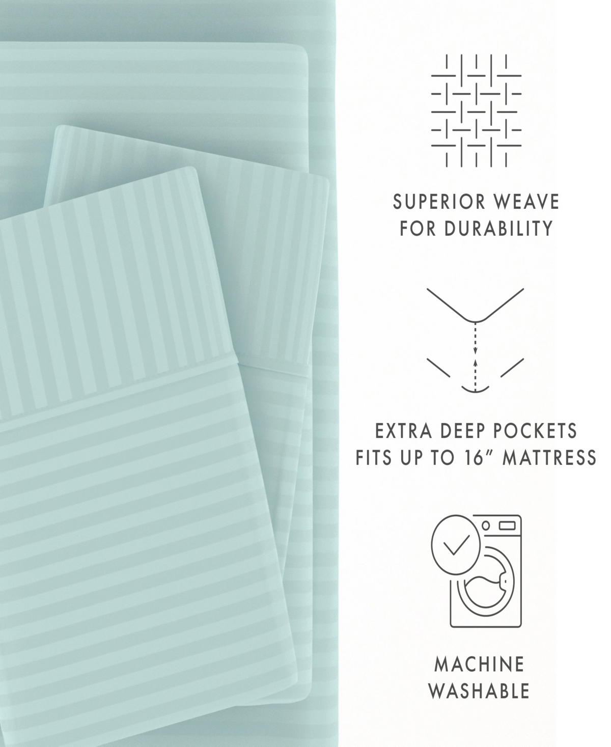 ienjoy Home Expressed Embossed Striped -Pc. Sheet Set