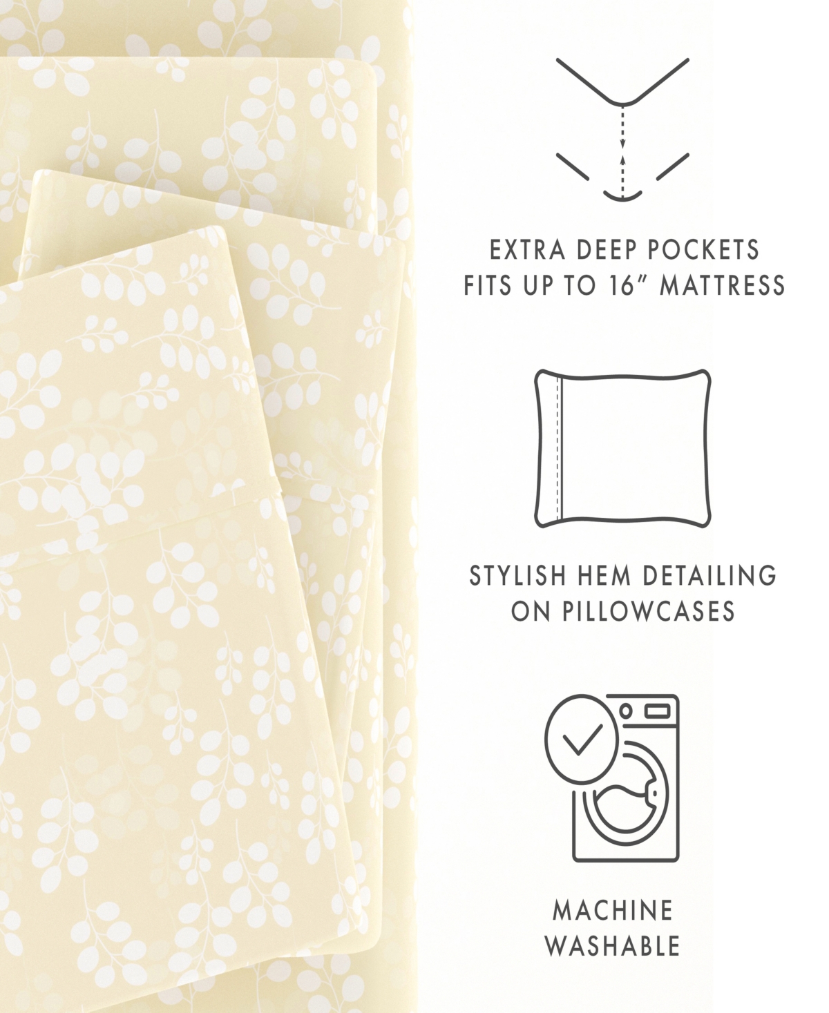 The Timeless Classics by Home Collection Premium Ultra Soft Pattern 4 Piece Bed Sheet Set -