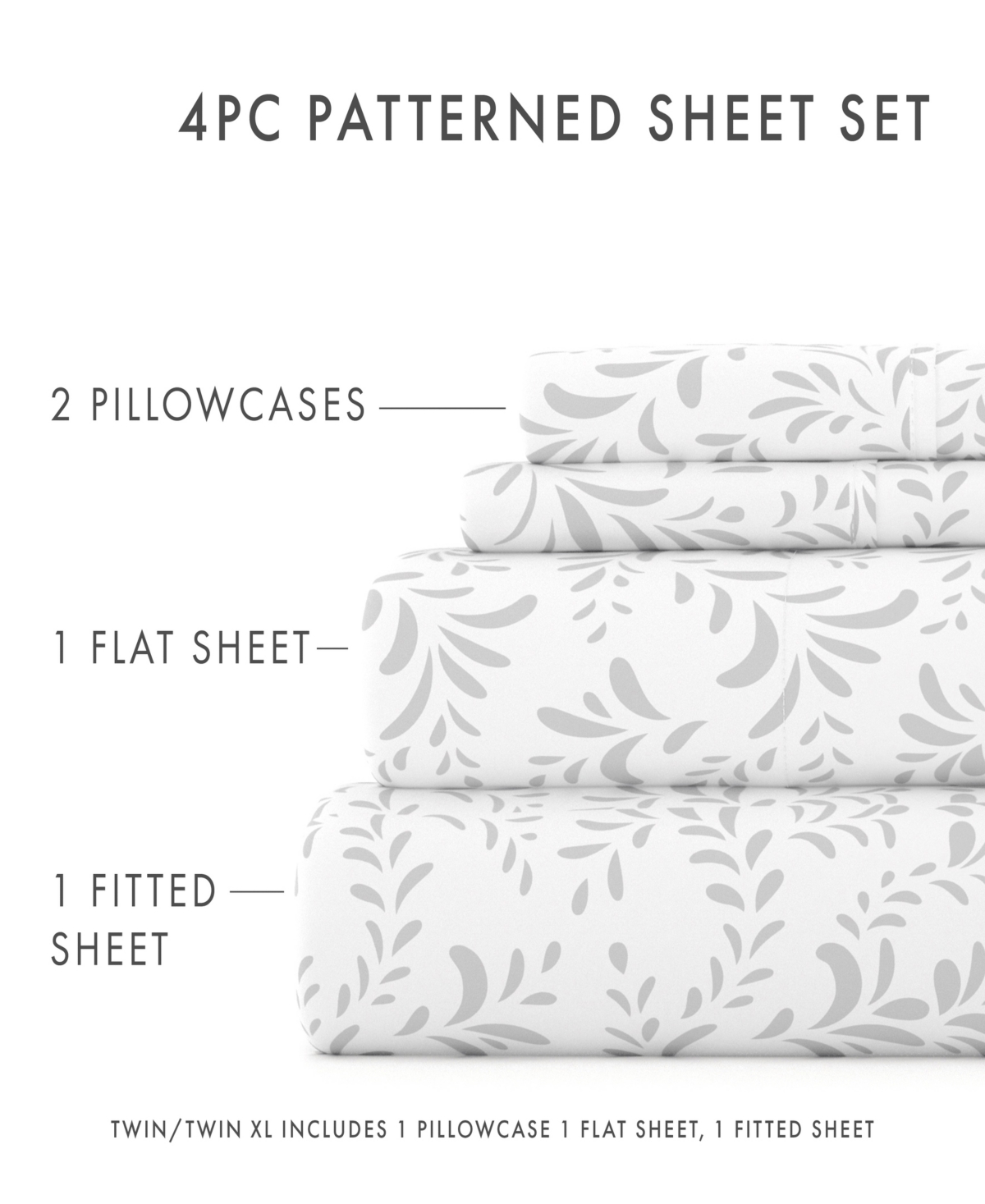 The Farmhouse Chic Premium Ultra Soft Pattern 3 Piece Sheet Set by Home Collection -