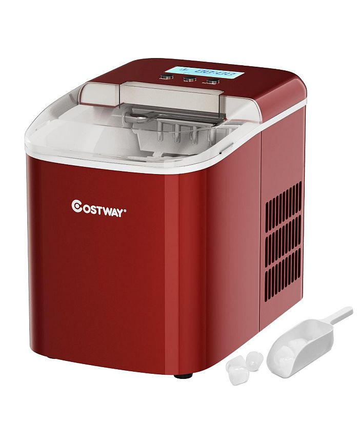 Costway Stainless Steel Ice Maker Countertop 26LBS/24H LCD Display Macy's