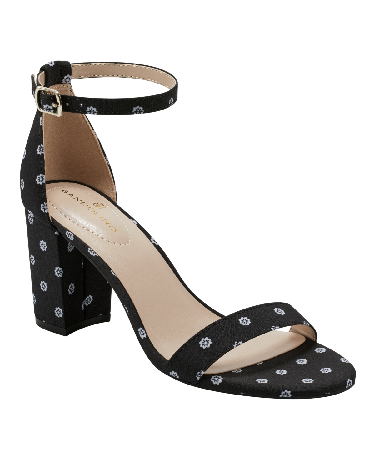 Bandolino Women's Armory Dress Sandals Women's Shoes In Black/white Polka Daisy