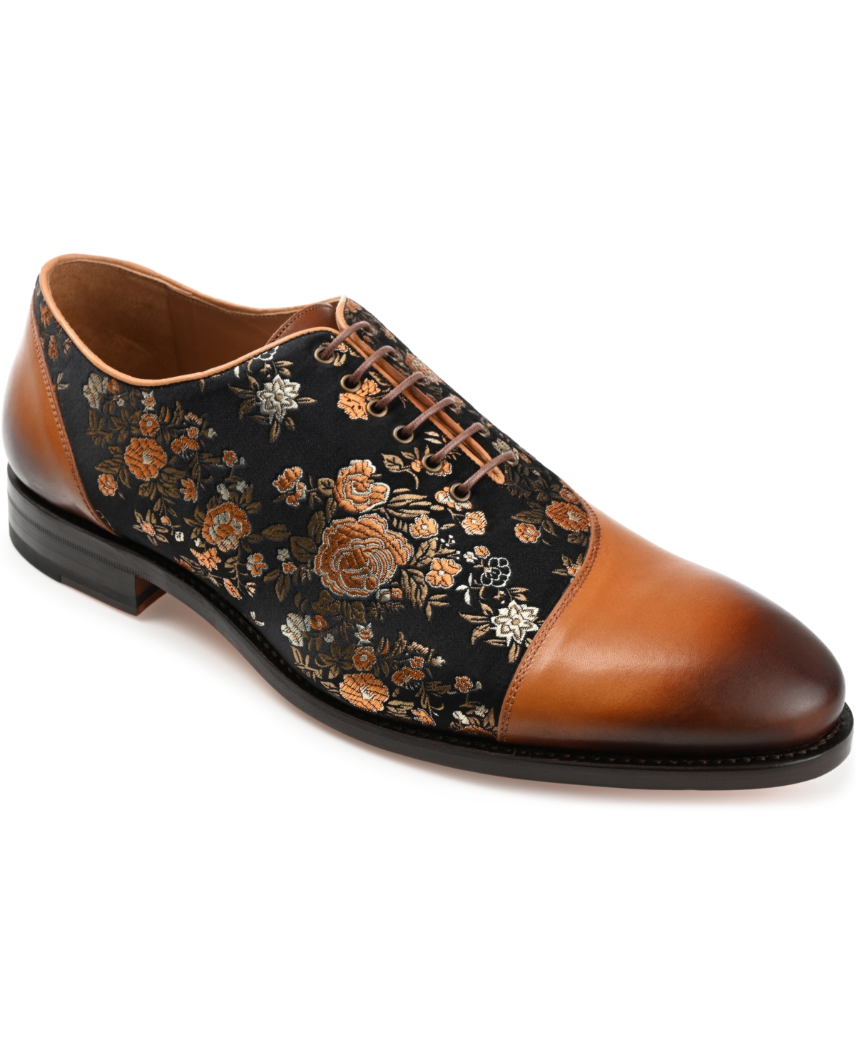 Taft Men's Paris Handcrafted Leather And Jacquard Dress Shoes In Eden