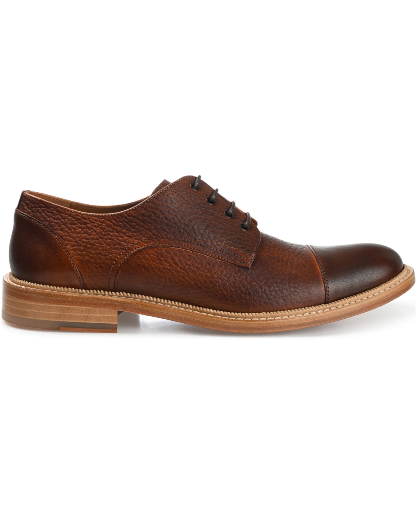 Обувь Taft Men's Rome Full-Grain Leather Cap Toe Dress Shoes, цвет: Коричневый — фото 2