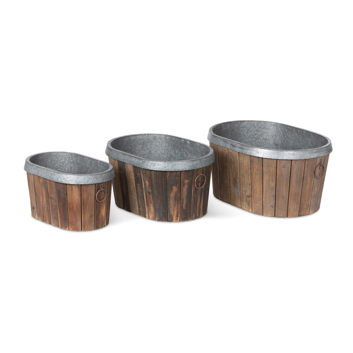 Galvanized Wooden Oval Tub - Open Miscellaneous