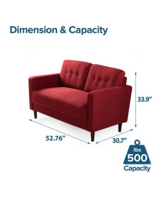 Zinus Mikhail Mid-Century Upholstered Loveseat - Macy's