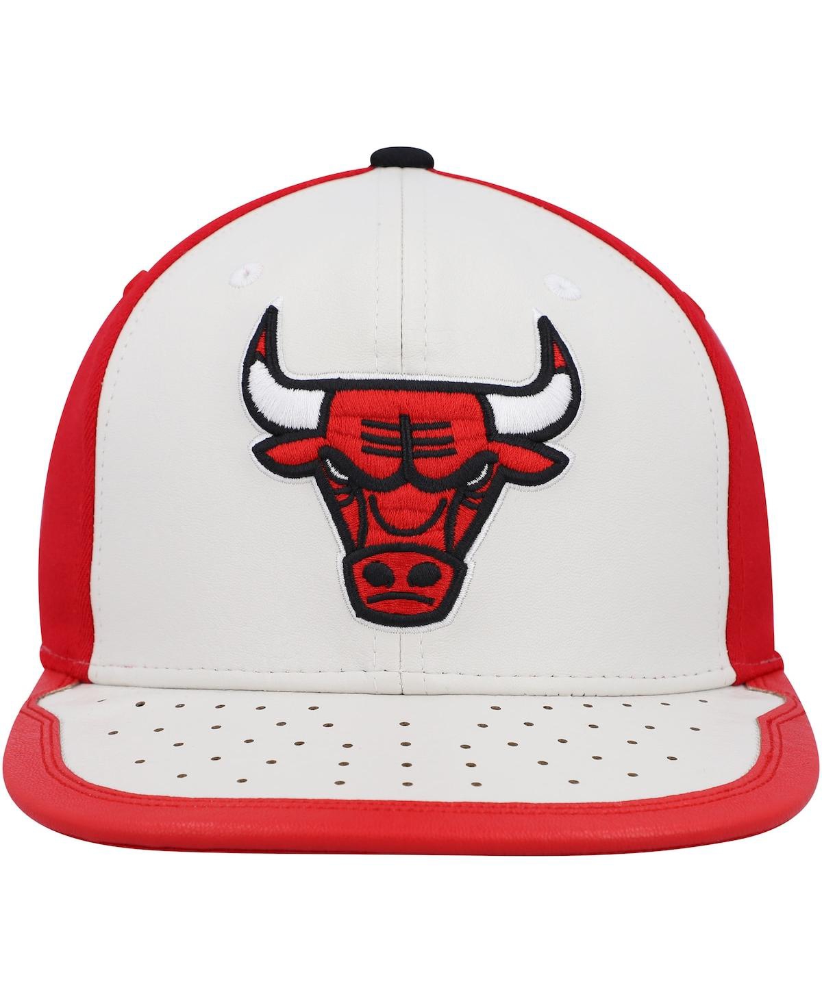 Mitchell & Ness Men's  White, Red Chicago Bulls Day One Snapback Hat In White,red