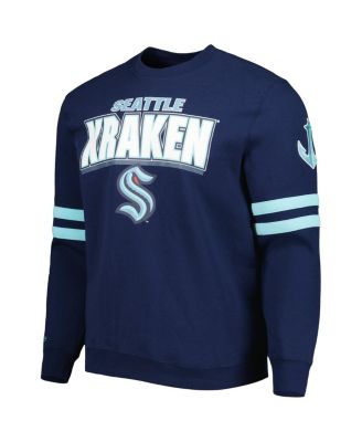 Men's Deep Sea Blue Seattle Kraken Allover Logo Pullover Sweatshirt